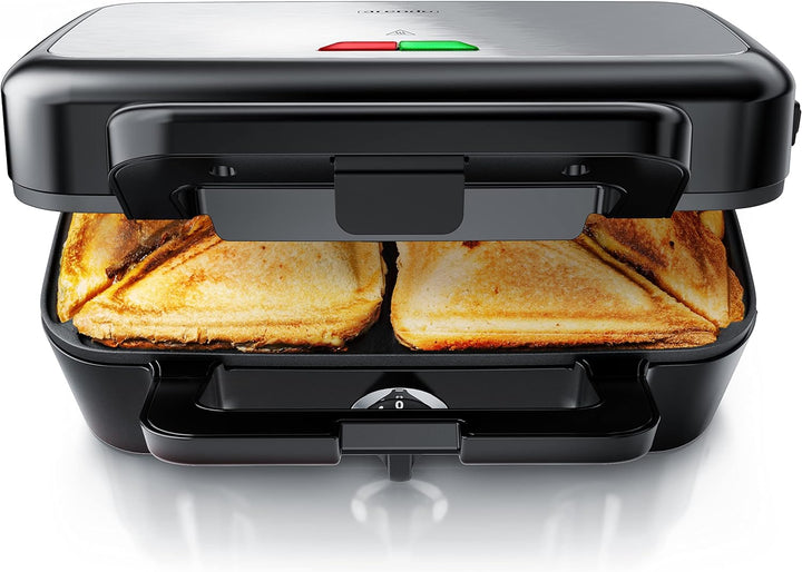 Arendo - Sandwichmaker 1200 W mit Antihaftbeschichtung - mit abnehmbaren Platten - spülmaschinentaug