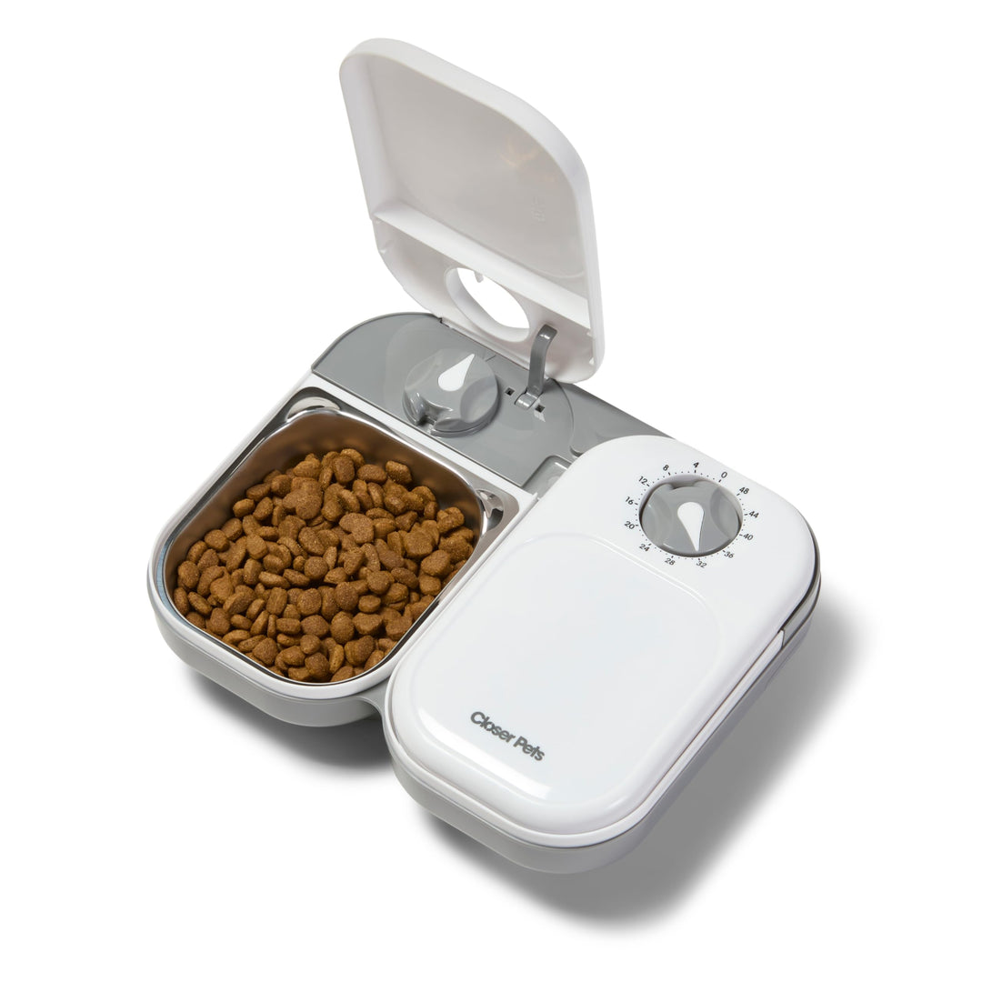 Closer Pets C200 Automatischer Futterspender für Katzen und kleine Hunde, mit Edelstahl-Futternapf-E