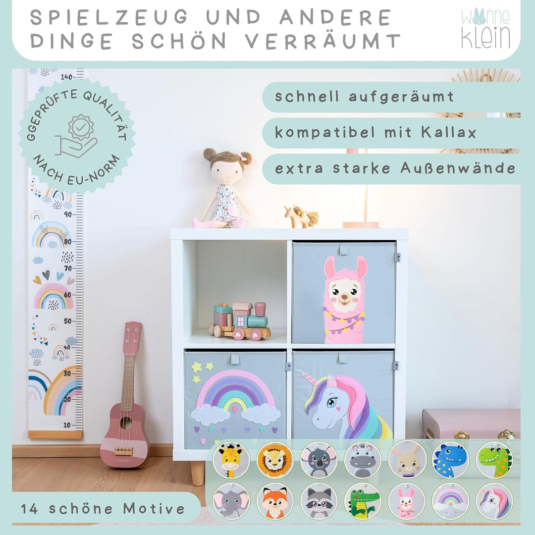 wonneklein Aufbewahrungsboxen für Kinder I Spielzeug Box 33x33x33 cm I Faltboxen Regal Kinderzimmer