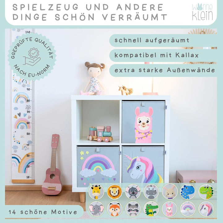 wonneklein Aufbewahrungsboxen für Kinder I Spielzeug Box 33x33x33 cm I Faltboxen Regal Kinderzimmer