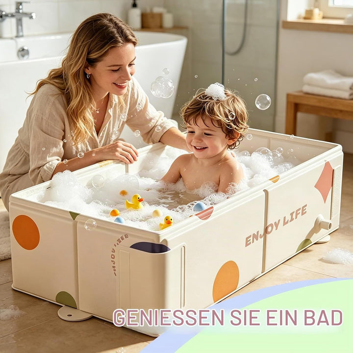 Baby badewanne Faltbare, Tragbare badewanne Baby, Grosse Babywanne für 0-8 Jahre, Integrierte Badewa