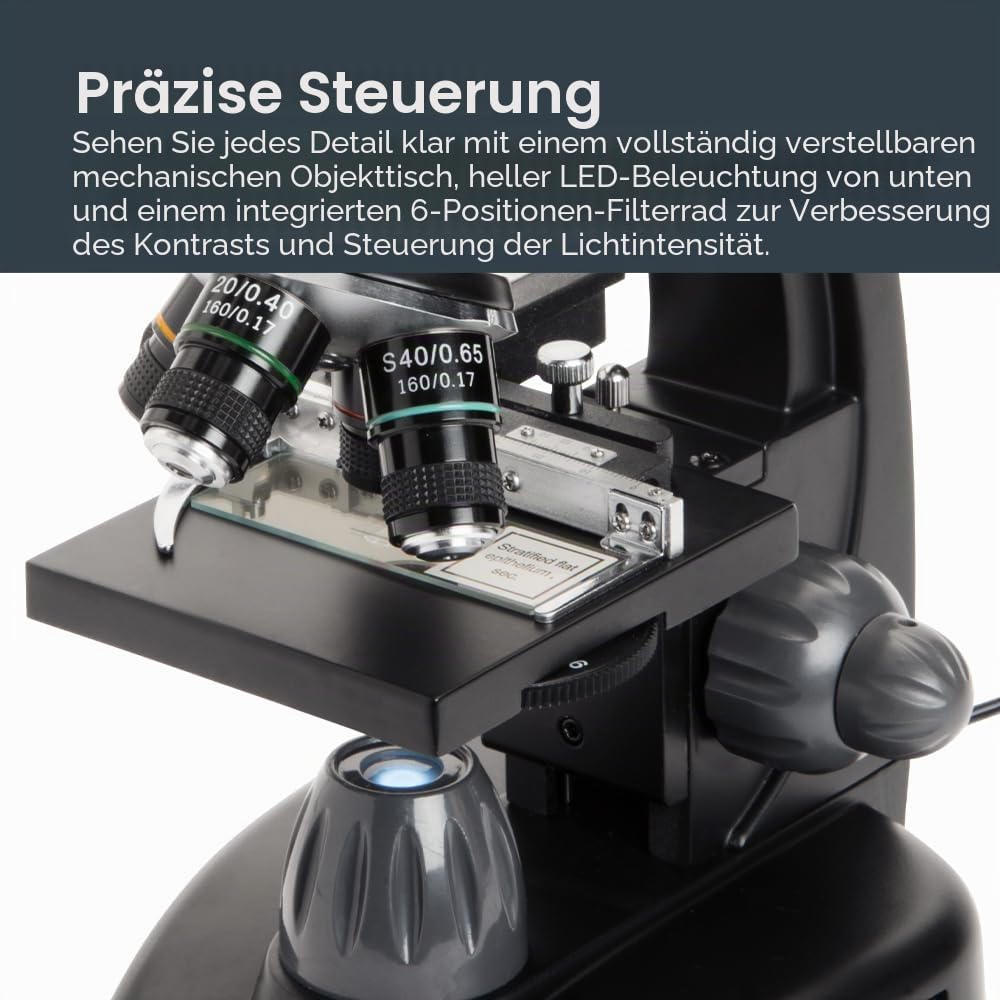 Celestron 44347 TetraView LCD Digitales Touchscreen-Mikroskop, 40- bis 400-fache Vergrösserung, Schw