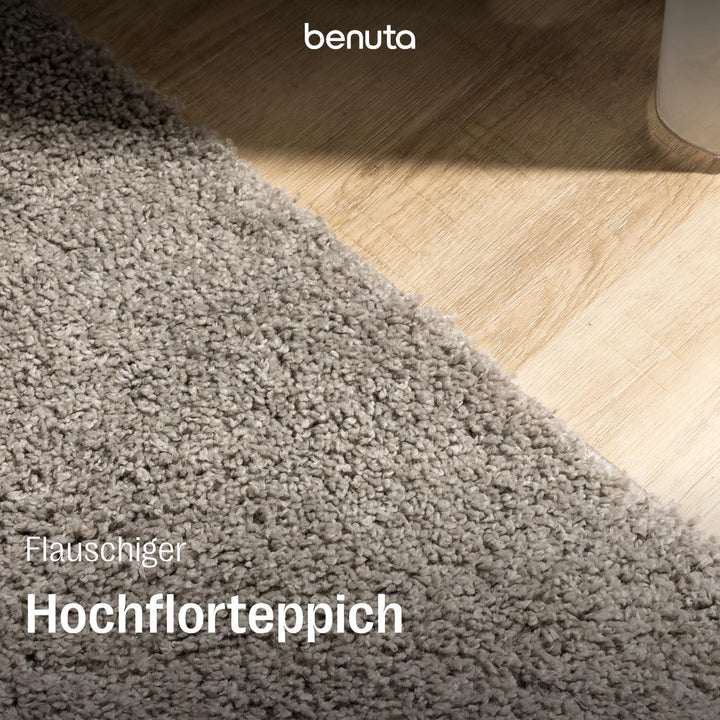 benuta Basic Waschbarer Hochflorteppich Soho - Kunstfaser - Rechteckig & im Style: Uni, Minimalistis