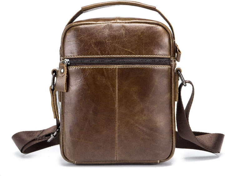 Herren Sling Bag Tasche Leder, BULLCAPTAIN echtes Leder Schultertasche Hochformat Umhängetasche Brus