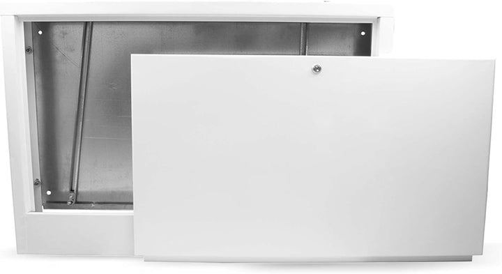 Verteilerschrank Zentrale Fussbodenheizung 10-12 Anschlüsse Aufputzgehäuse aus Weiss Pulverbeschicht