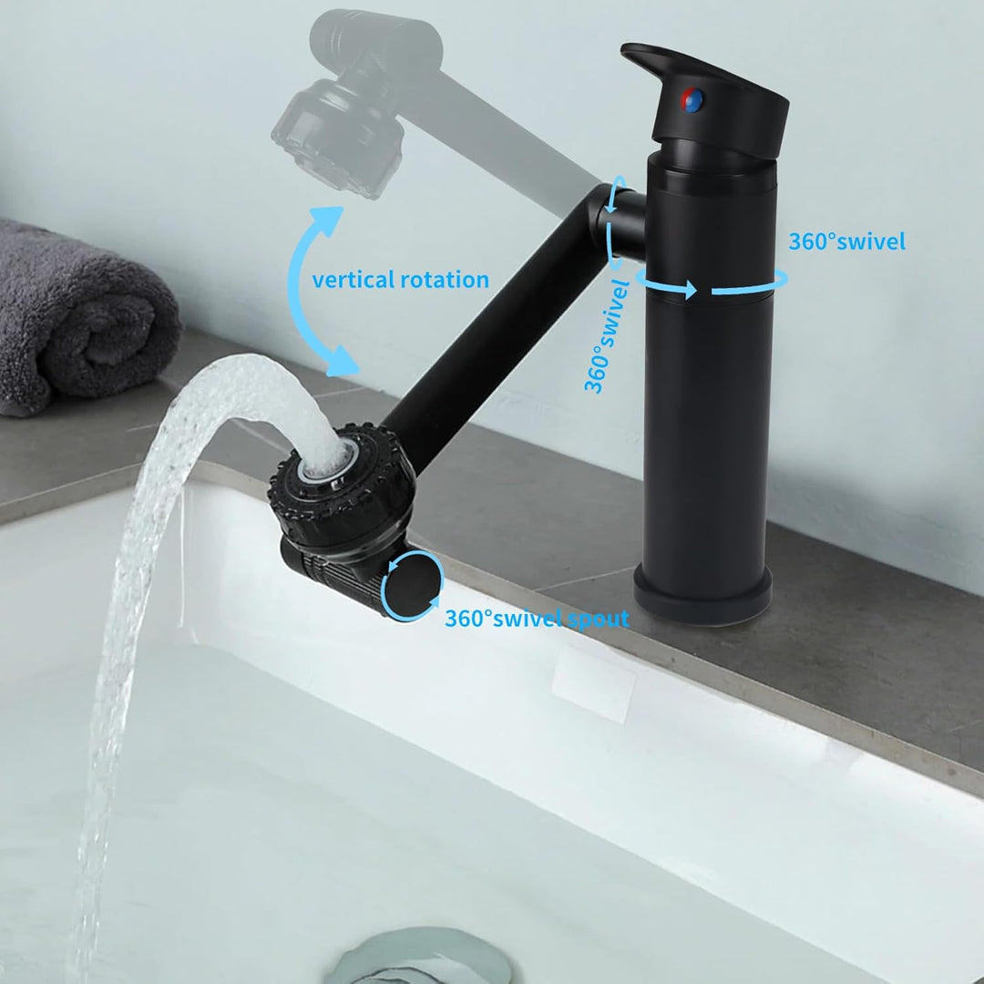 Wasserhahn Küche Flexibel 360° Drehbar Wasserhahn Bad 2 Modi der Wasserabgabe Waschtischarmatur mit
