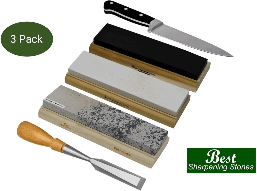 Arkansas Schleifstein-Set, Holzmontage, 20,3 cm