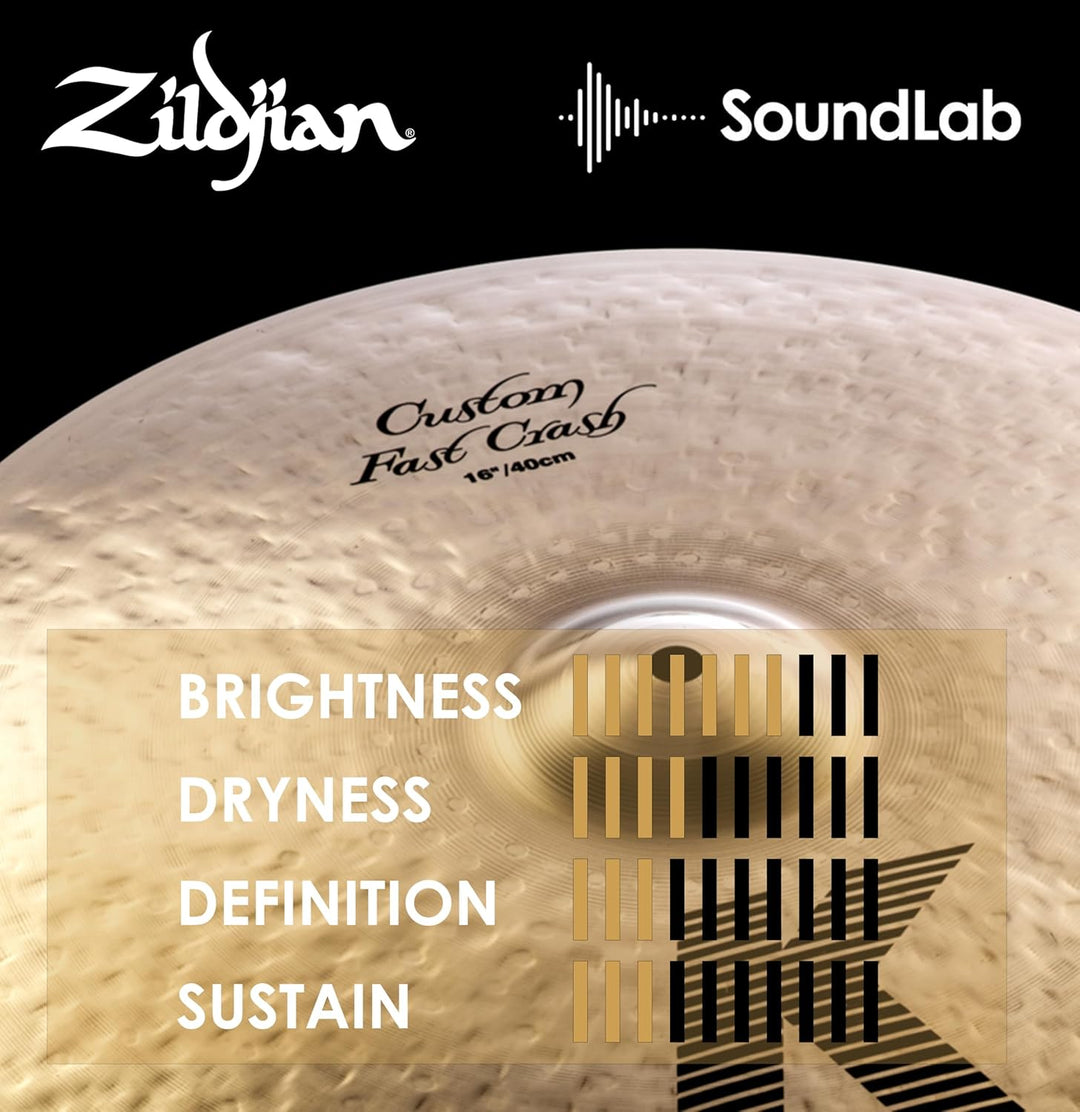 Zildjian K Custom Series - 16 Zoll Fast Crash Cymbal - Brilliant finish, 16 Zoll
