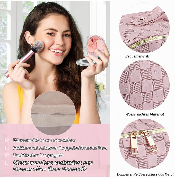 Reise Kosmetiktasche Damen mit Grossem,Tragbare Reise Make Up Tasche,Wasserdichter Schminktasche kul