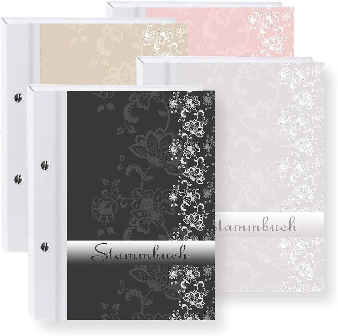 Stammbuchshop stb_lace_hellgrau_a5 Familienstammbuch, Grau, 23 x 18 x 1,7 cm