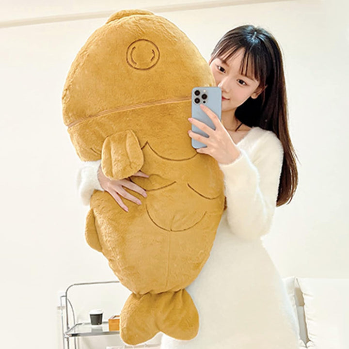 shownicer Plüschtier Katze Kuscheltier Kätzchen Fisch 2 in 1 Stofftier Kawaii Katze Plüsch Kissen Sp