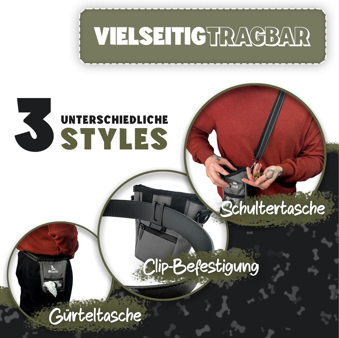 bluzelle SnackKeeper Multifunktion, Leckerlibeutel Magnetverschluss, Futtertasche 650ml Trockenfutte