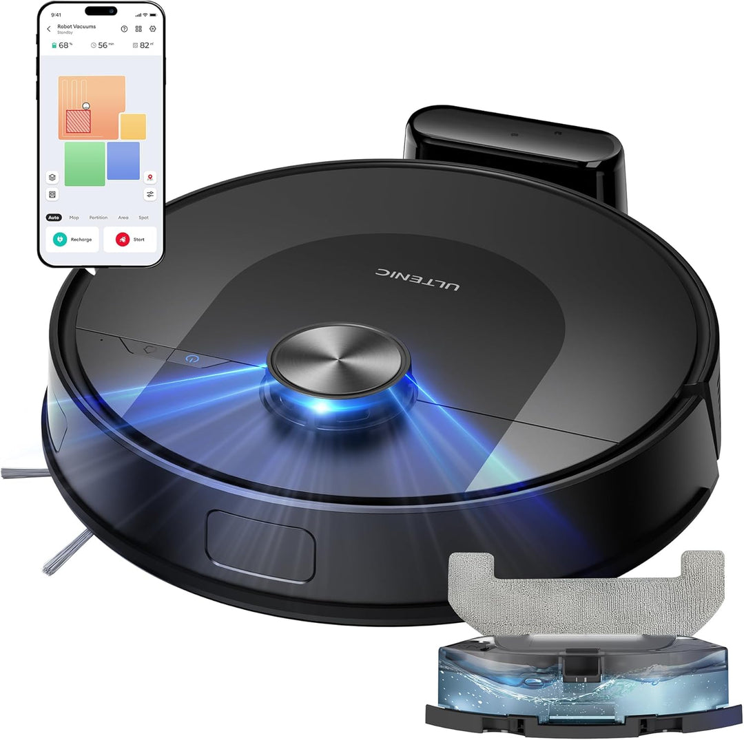 Ultenic Staubsauger Roboter 4000 Pa Saugkraft, Saugroboter mit Wischfunktion mit LiDAR Navigation T1