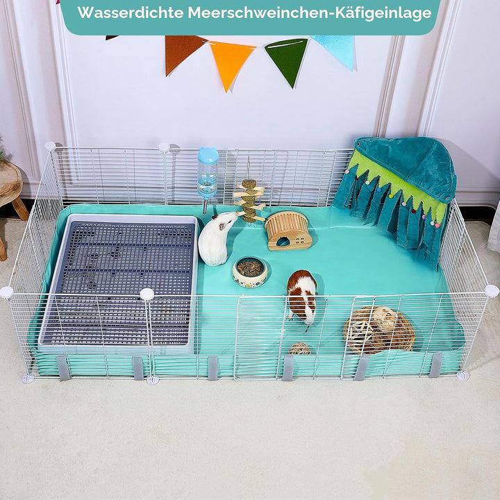 Meerschweinchen Käfigeinlage wasserdicht mit Klett – Wiederverwendbare Kaninchen Unterlage mit Tarp-