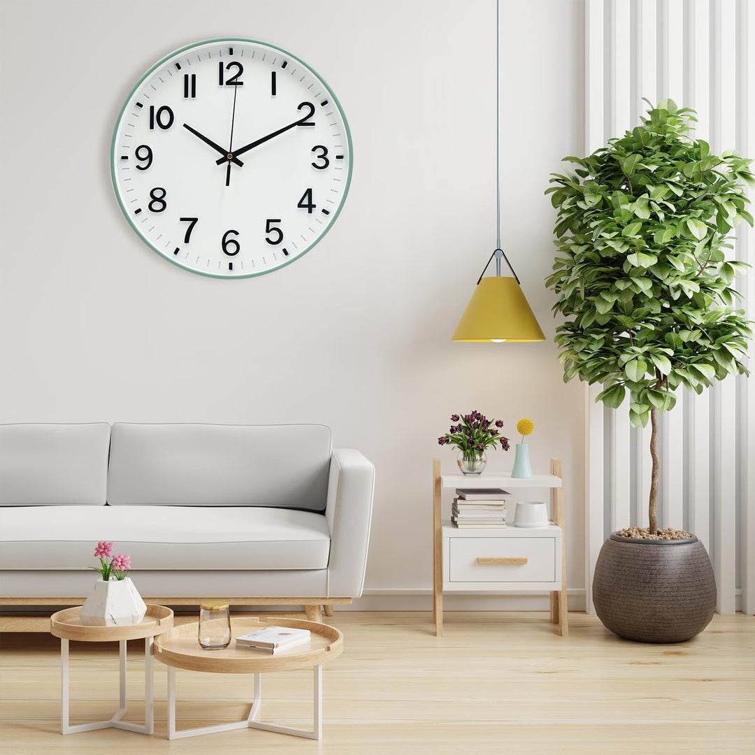 HZDHCLH 30cm Lautlos Wanduhr Schleichende Sekunde mit Arabisch Ziffer ohne Ticken für Dekoration Woh