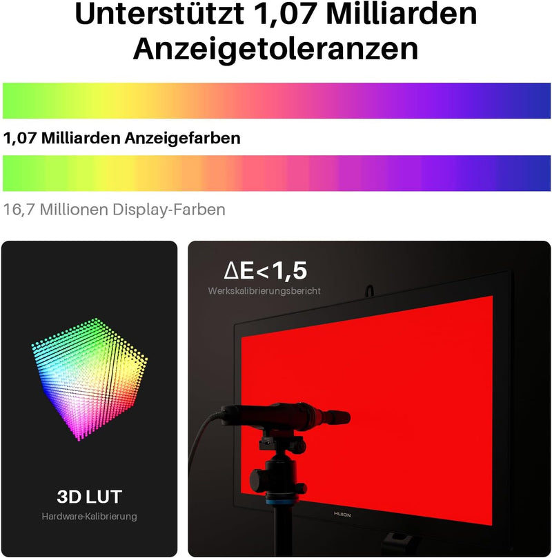 HUION KAMVAS Pro 19 4K Grafiktablett mit UHD Touchscreen Display, 96% Adobe RGB-Zeichenmonitor mit 1