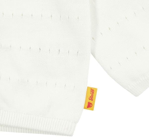 Steiff Baby - Mädchen Strickjacke Strickjacke (1er Pack) 74 Bright White, 74 Bright White
