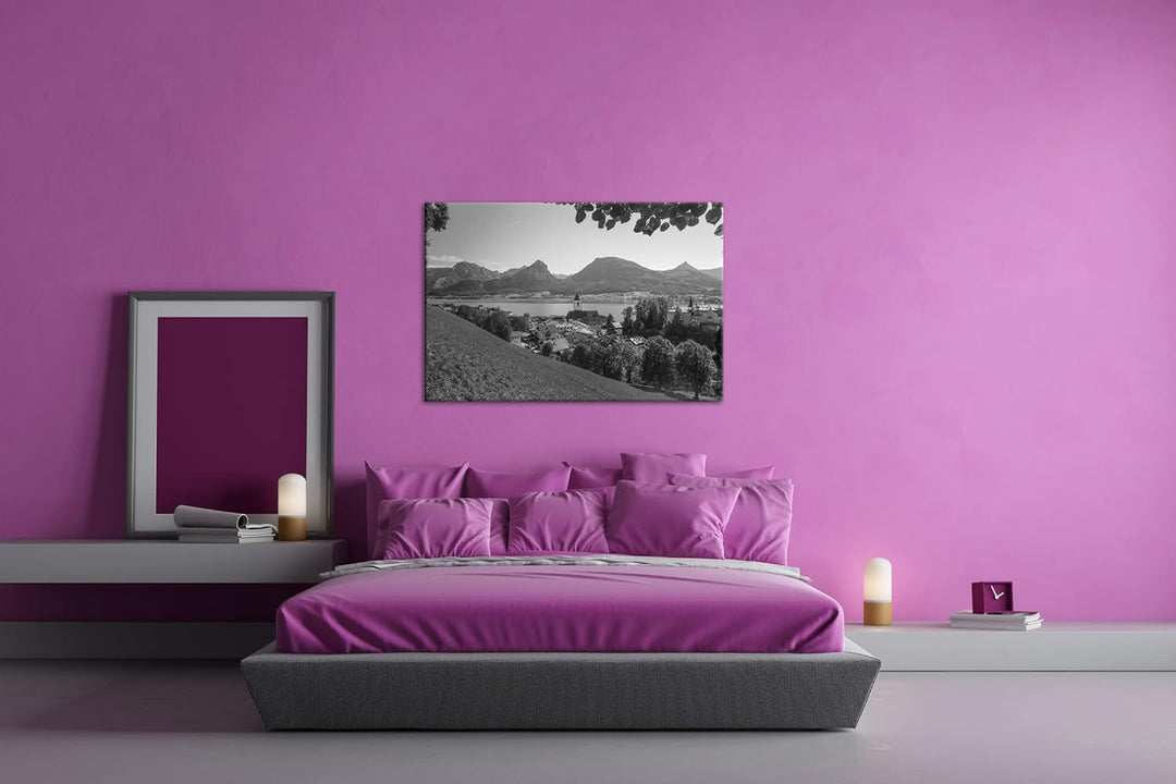 deyoli idyllisches Plätzchen in Österreich Format: 80x60 als Leinwand, Effekt: Schwarz&Weiss, Motiv