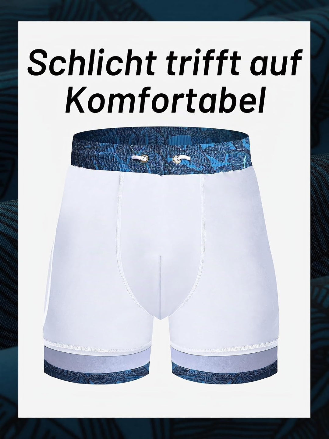 Arcweg Badehose für Herren Badeshorts mit Kompression Liner 2 in 1 Schnelltrocknend Strandhose Männe