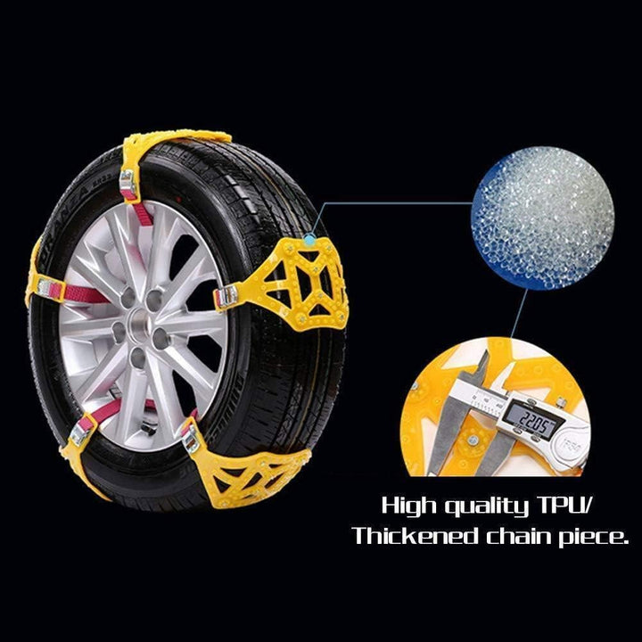 TOTMOX 6er-Pack Notfall-Reifenkabel Reifenketten für Pickups Rutschfeste Schneeketten für Kfz-SUV-Au