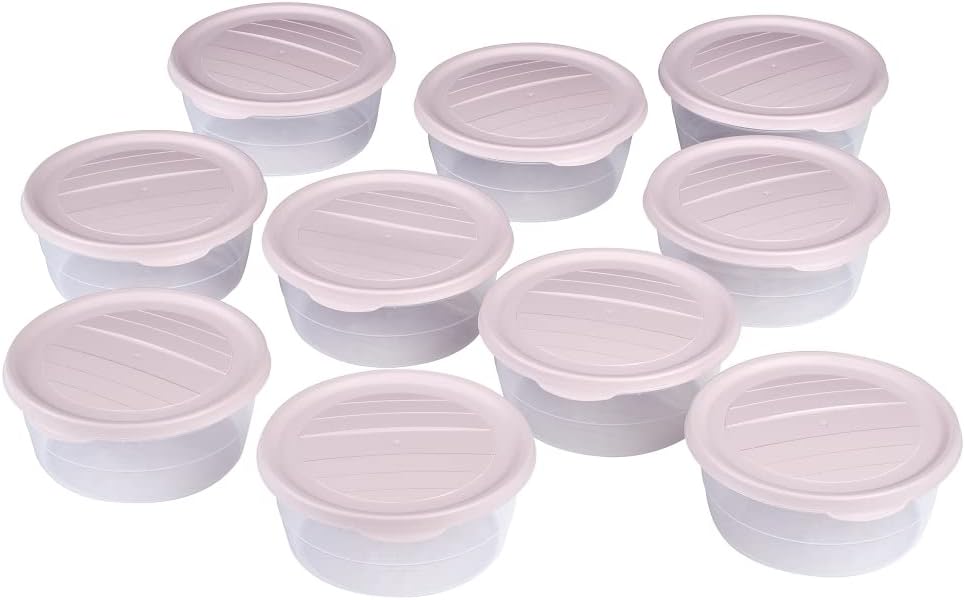 RoyalFay Pizzaballenbox Piccolo 10 Stück mit Deckel Farbe rose Pizzateigballen Zutatenbehälter Gärbo