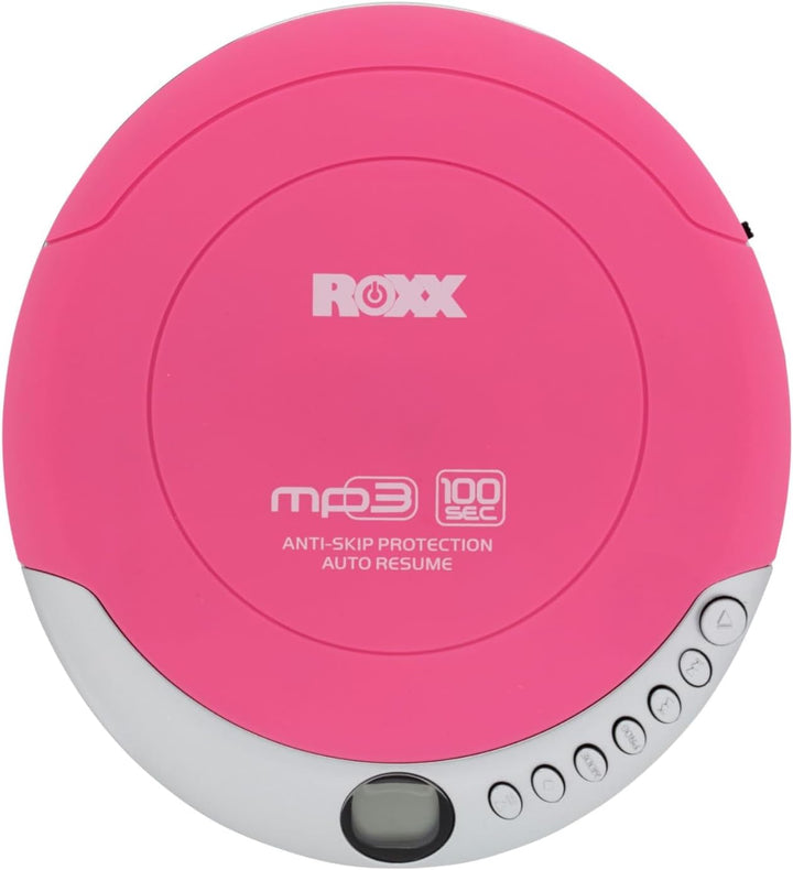 ROXX PCD 501 Tragbarer MP3-CD-Player mit Anti-Schock | LCD-Display, Wiederholfunktion, Stereokopfhör