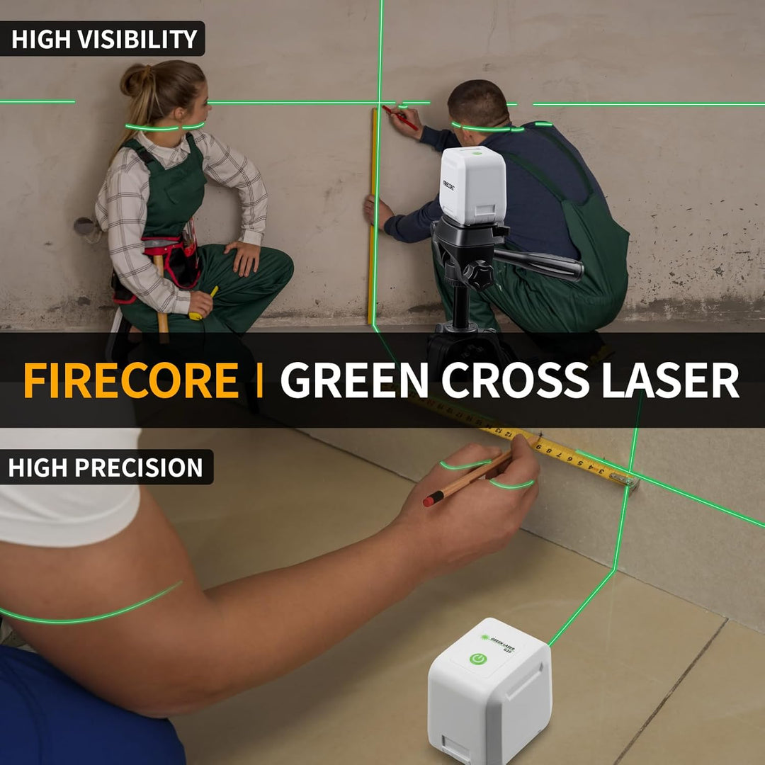 Firecore Kreuzlinienlaser mit mini Stativ, selbstnivellierender Linienlaser mit horizontalen und ver