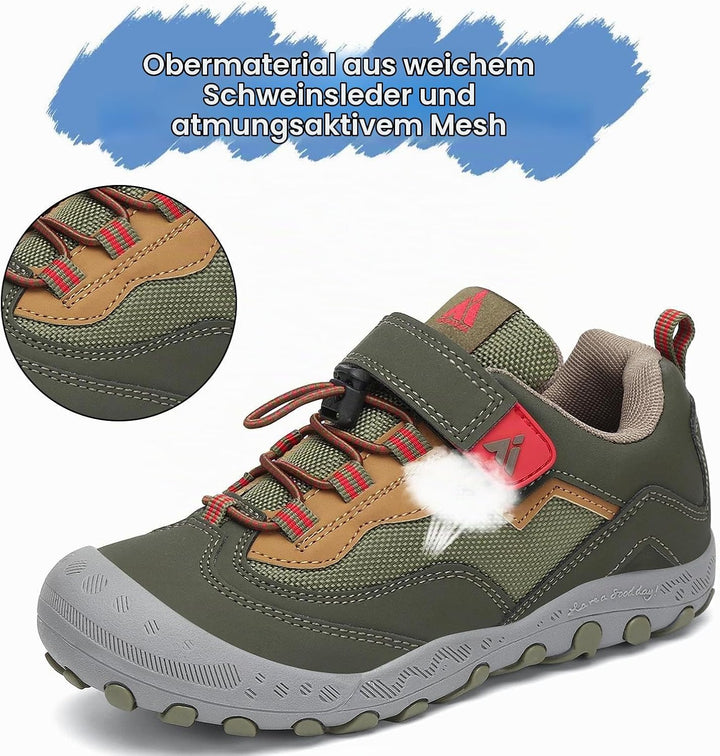 Mishansha Jungen Mädchen Wanderschuhe rutschfest Walkingschuhe Weich Flexibel Stabil Fitnessschuhe F