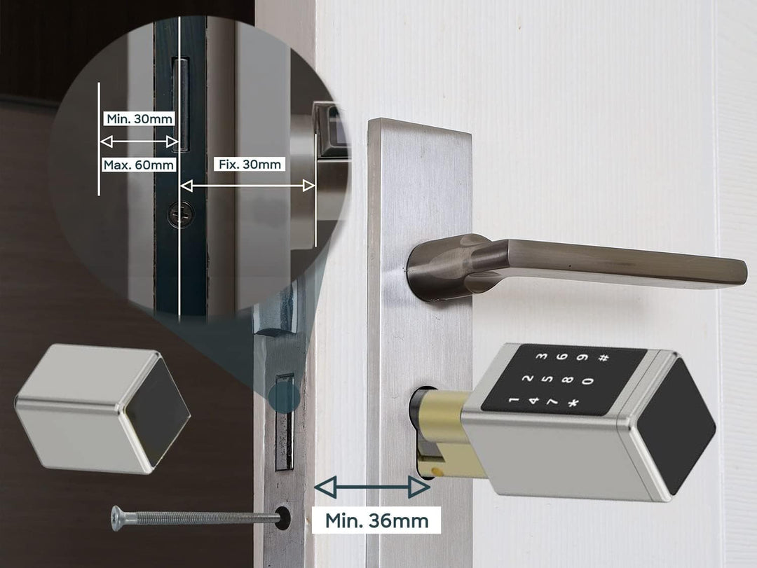 SOREX SMART WIFI Elektronisches Zylinder Türschloss - Öffnung per Code, Chip & Smartphone, elektroni