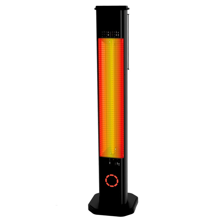 Infrarot Heizstrahler 2000W 8 Stufen, 2-in-1 Wandmontage Standgerät IP65 TOR Schwarz, Schwarz