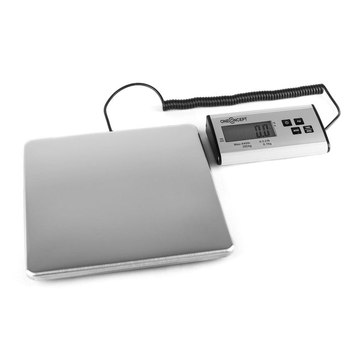 oneConcept Marketeer - digitale Paketwaage, Plattformwaage, Digitalwaage, Ablesbarkeit 50 g, 27 x 27