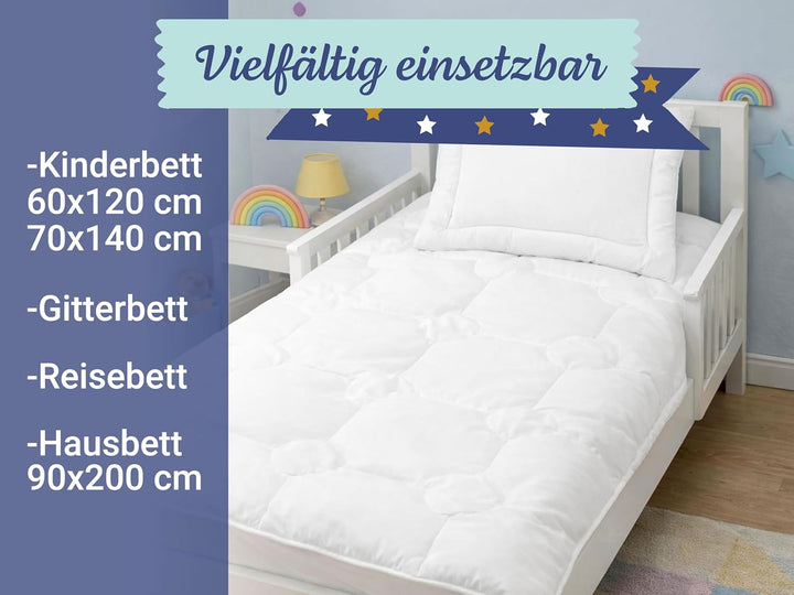ZOLLNER Kinderbettdecke, 100x135 cm, Mikrofaser, allergikergeeignet, Kochfest 100x135 cm (1er Pack),