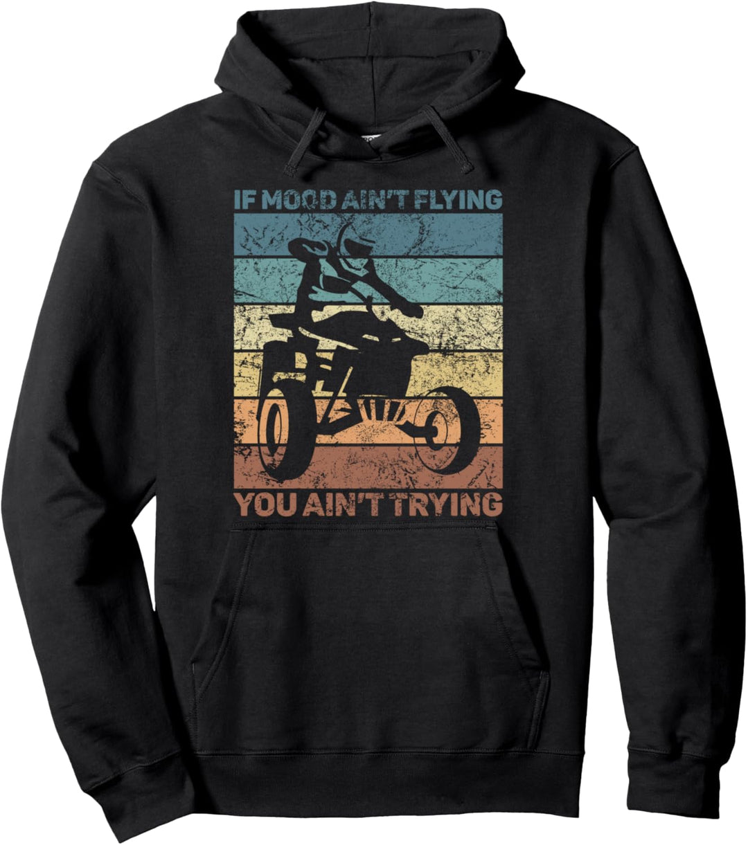 Quad ATV Lustige Stimmung Fliegen Offroad Vintage Pullover Hoodie