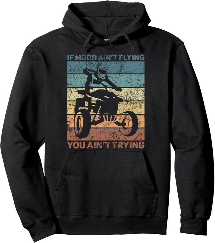 Quad ATV Lustige Stimmung Fliegen Offroad Vintage Pullover Hoodie