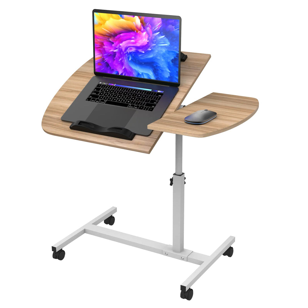PIPIPOXER 60x40cm Laptoptisch Höhenverstellbar, Laptopständer Computertisch, Mobiler Stehtisch mit 2