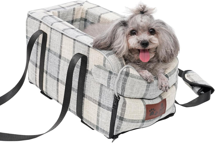 Hunde autositz,Mittelkonsole für Hunde Katzen,kleine Stabiler hundeautositz mit Gurt,Abnehmbarer Was