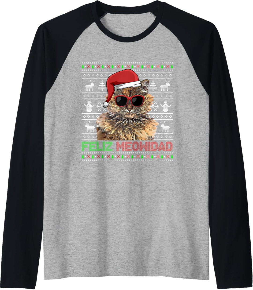 Selkirk Rex Katze Feliz Meowidad Lustige Weihnachten Raglan