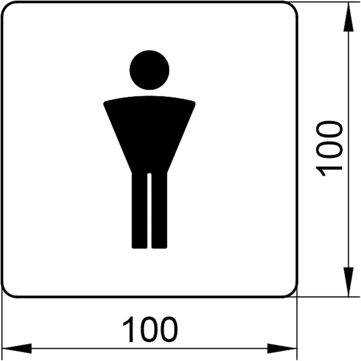 KEUCO Türschild Symbol Herren Plan 14967 Aluminium silber eloxiert 14967170000