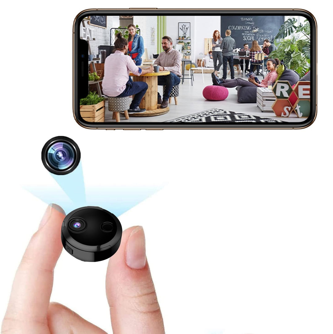 Mini Kamera 1080P – WLAN Innenkamera mit Live-Übertragung per App, Bewegungserkennung, Nachtsicht, M
