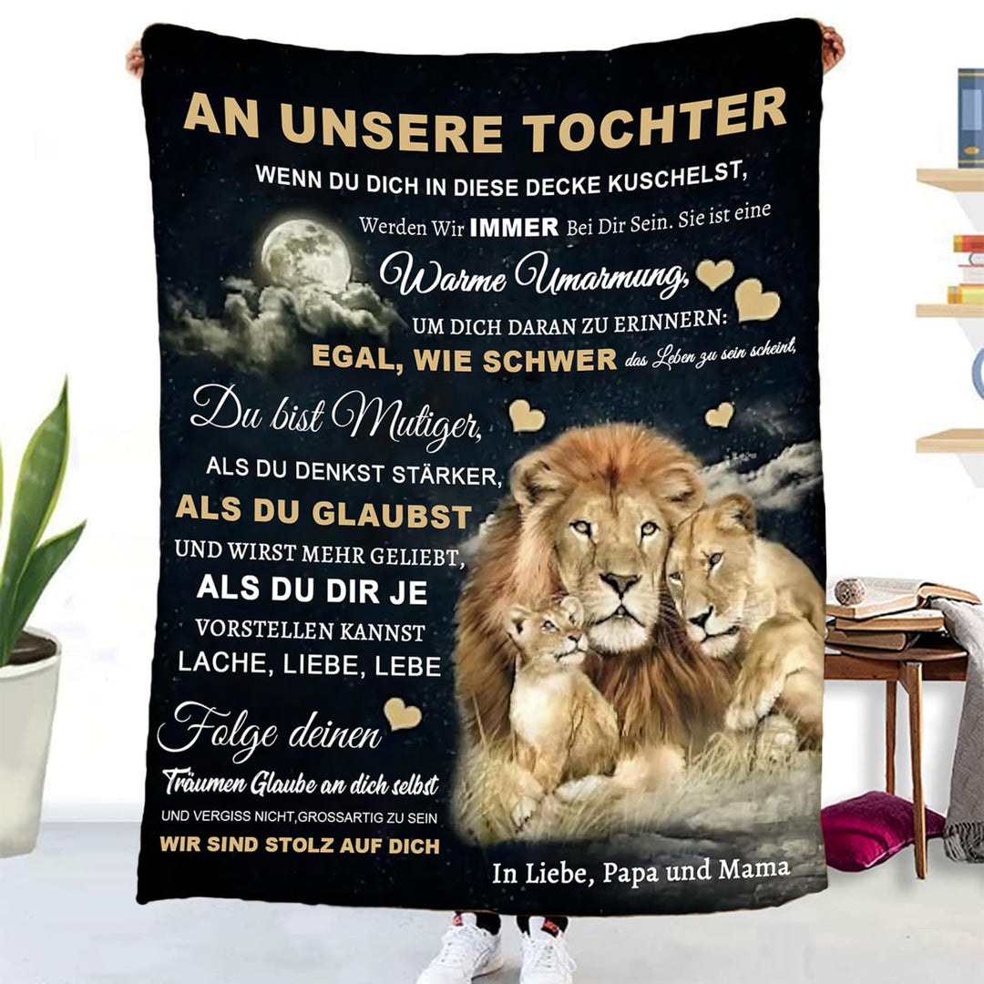 Personalisierte Decke Geschenk für Tochter Von Eltern, Kuscheldecke Flauschige An Unsere Tochter Von