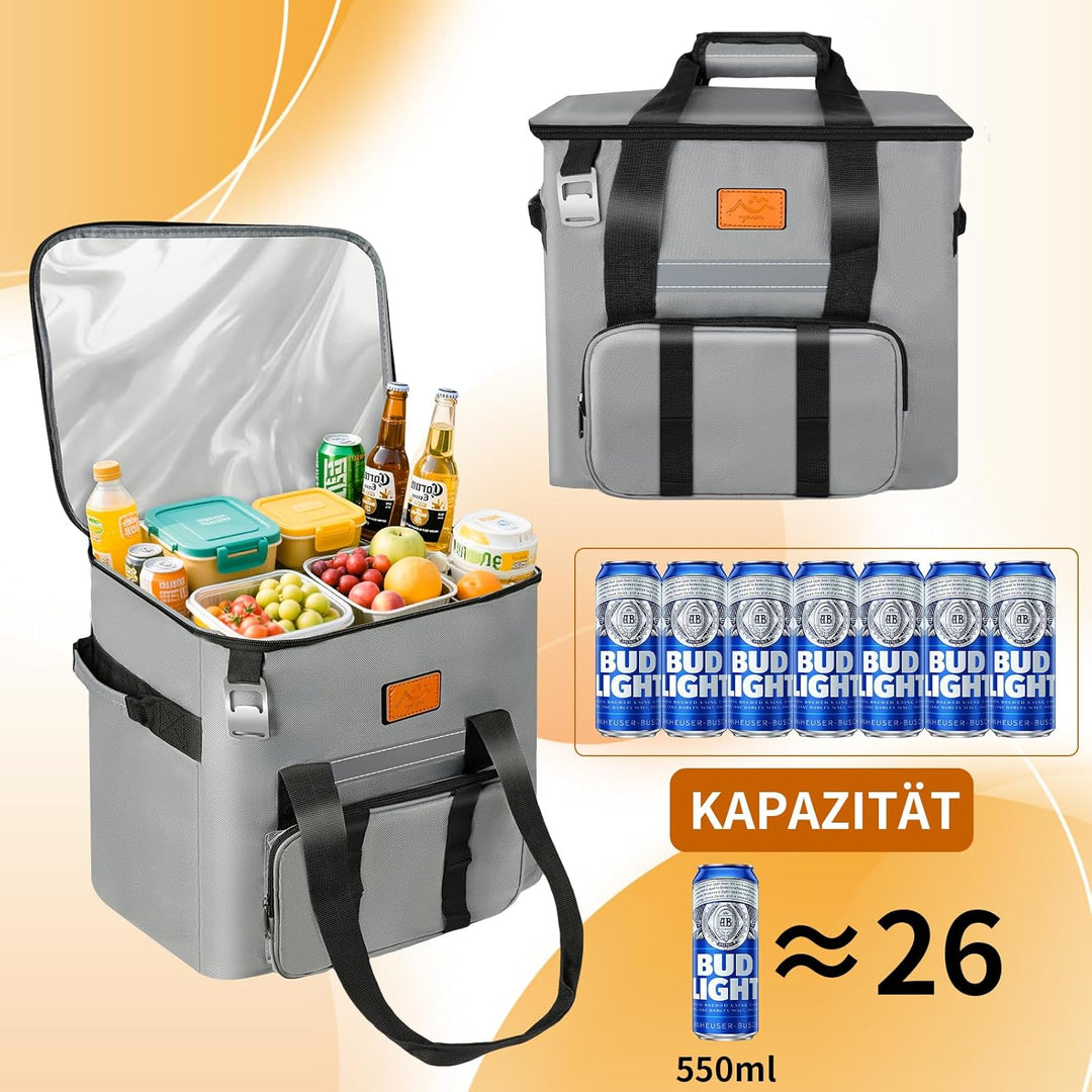 kühltasche faltbar 30L, Picknicktasche, Lunch Bag, Leck-proof & wasserdicht, für Strand, Camping, Pi