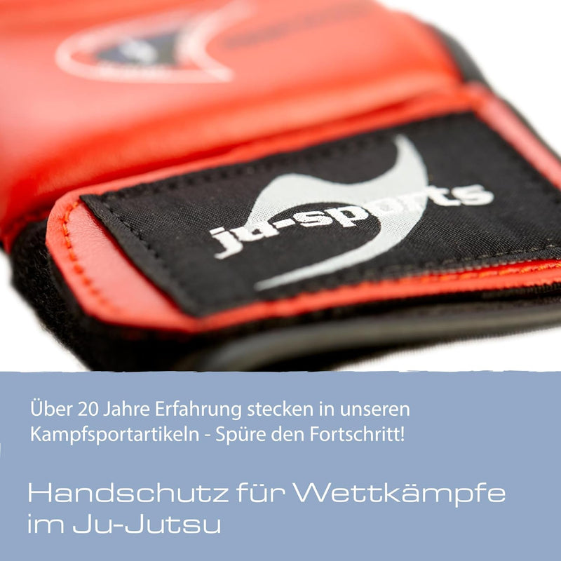 Ju-Sports Handschutz Ju Jutsu Section - rot, PU I Wettkampf Handschoner für Kampfsport mit Klettvers