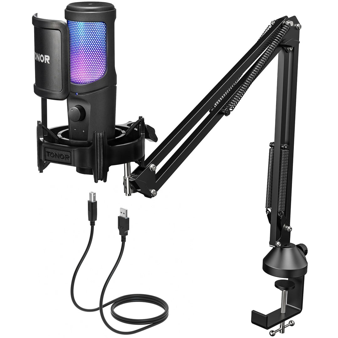 USB Gaming Mikrofon, PC Streaming Mirophone Podcast Brodcasting Mikro, Mic mit Stummschaltung Armstä