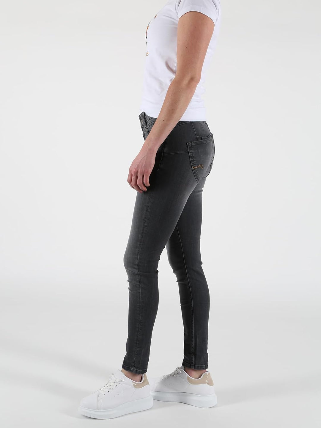 M.O.D. Damen Jeans Ellen - Skinny Fit - Grau - Florencia Grey W25-W34 89% Baumwolle Stretchjeans, Gr
