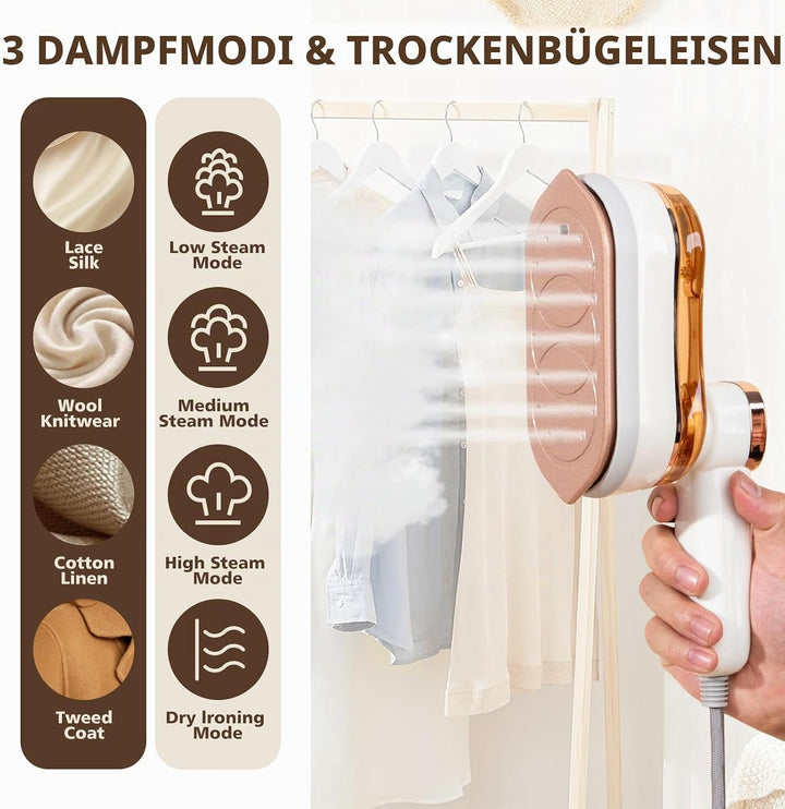 1200W Handheld steamer Dampfglätter Kabellos,steamer dampfglätter Tragbarer Reise-Steamer &amp; Dampfbüg