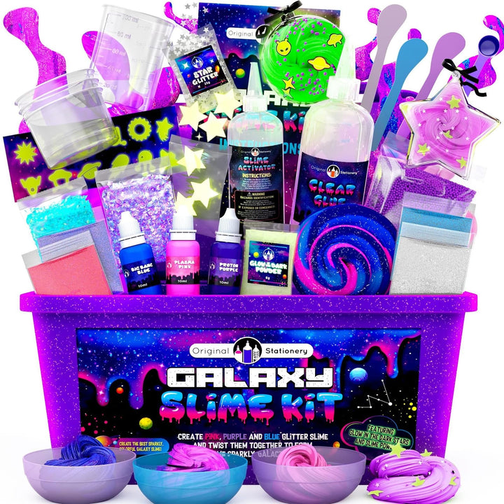 Original Stationery Galaxy Slime Kit mit Glow in The Dark Kleber und Sternen- Glitter & Galactic ! D