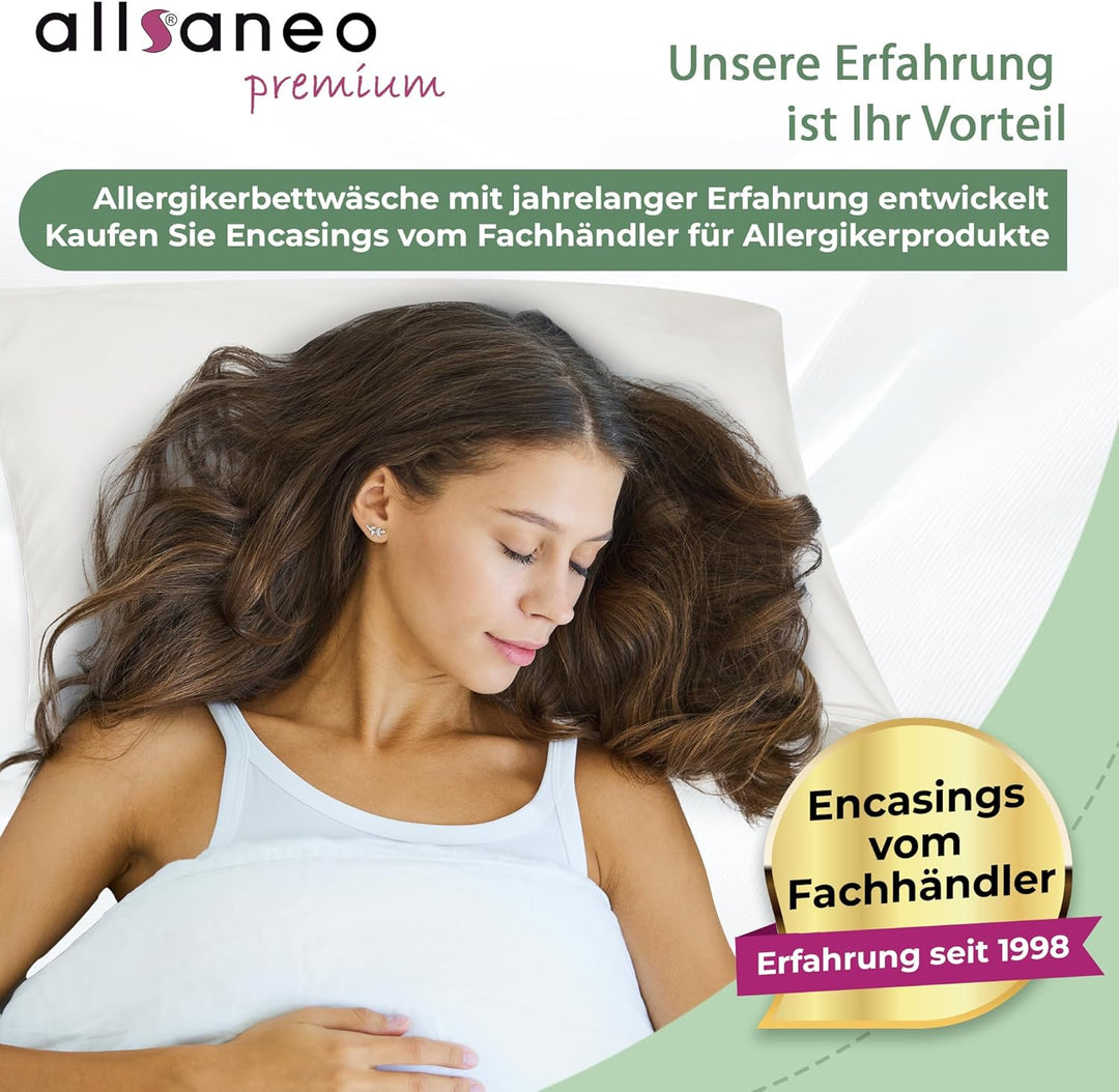 allsaneo Premium Allergiker-Matratzen-Bezug 180x200x8cm für Topper Anti Milben Encasing extra weich