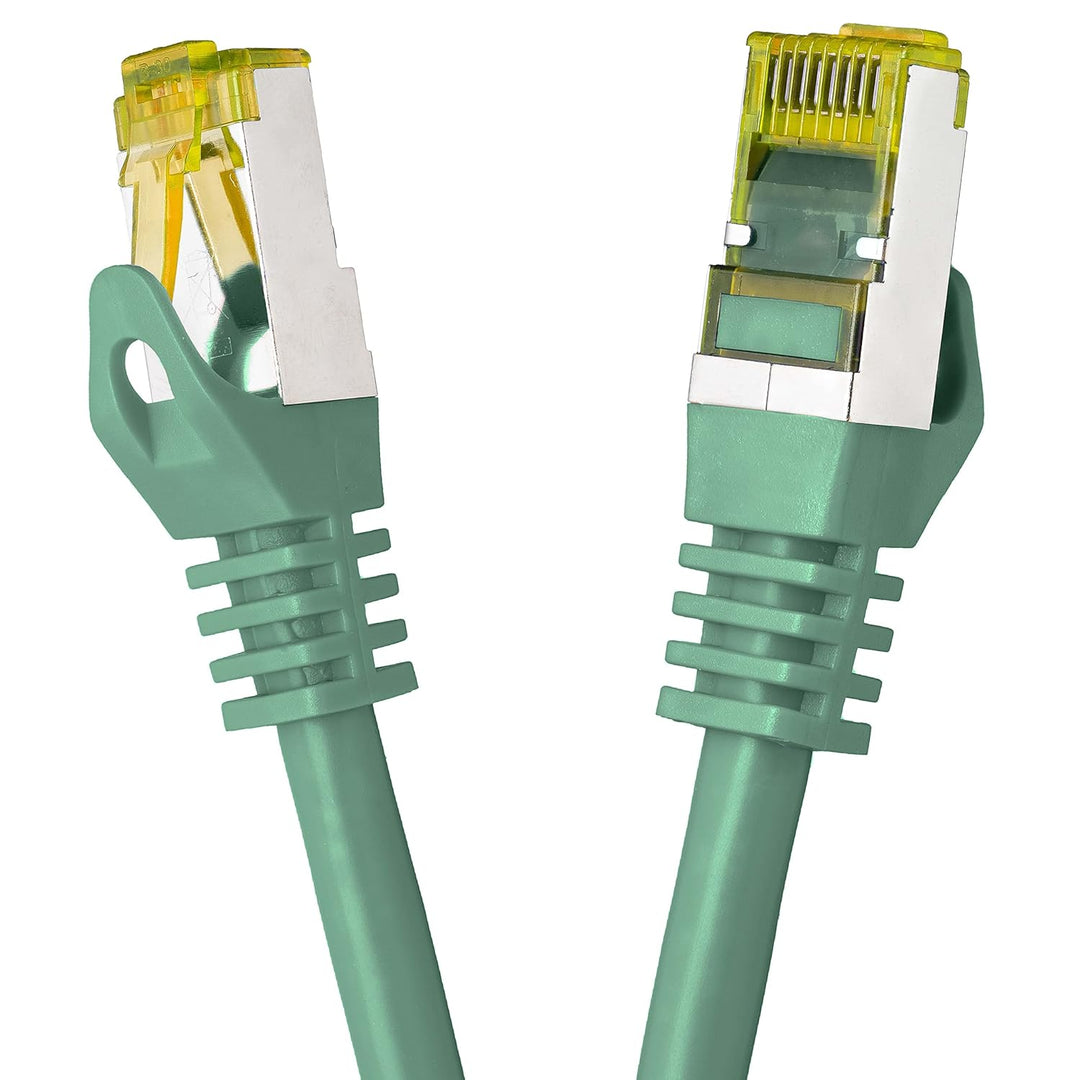 BIGtec LAN Kabel 5 Stück 3m Netzwerkkabel CAT7 Ethernet Internet Patchkabel CAT.7 grün Gigabit doppe