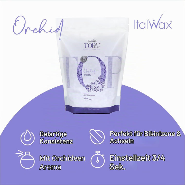 Italwax Top Line Orchid - 450g - Waxing Perlen für Haarentfernung – Duftlos - Synthetische Formulier