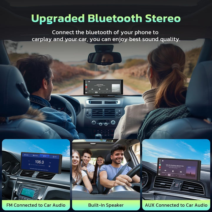 LAMTTO Wireless CarPlay Display 9.26" Kabelloses AppIe CarPlay & Android Auto Tragbares Car Play Tou